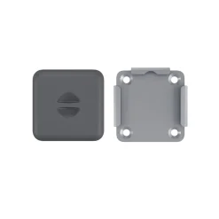 Markisen-Zubehör<SONGMICS Bodenhalterung für Seitenmarkisen-Pfosten mit Kunststoff-Deckel Grau