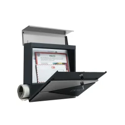 Briefkästen<SONGMICS Briefkasten mit Zeitungsfach silber