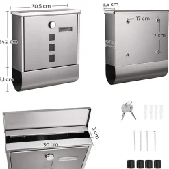 Briefkästen<SONGMICS Briefkasten schwarz