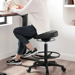 Arbeitshocker<SONGMICS Bürohocker 59,5-81 cm schwarz