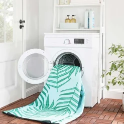 Picknickdecken<SONGMICS Campingdecke blau mit tropischem Farn