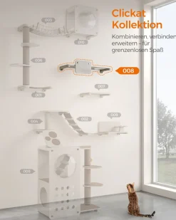 Clickat<SONGMICS Clickat Kollektion - Nr. 008 Großes Katzenbrett zur Wandmontage Haferflockenbraun-Kaffeebraun