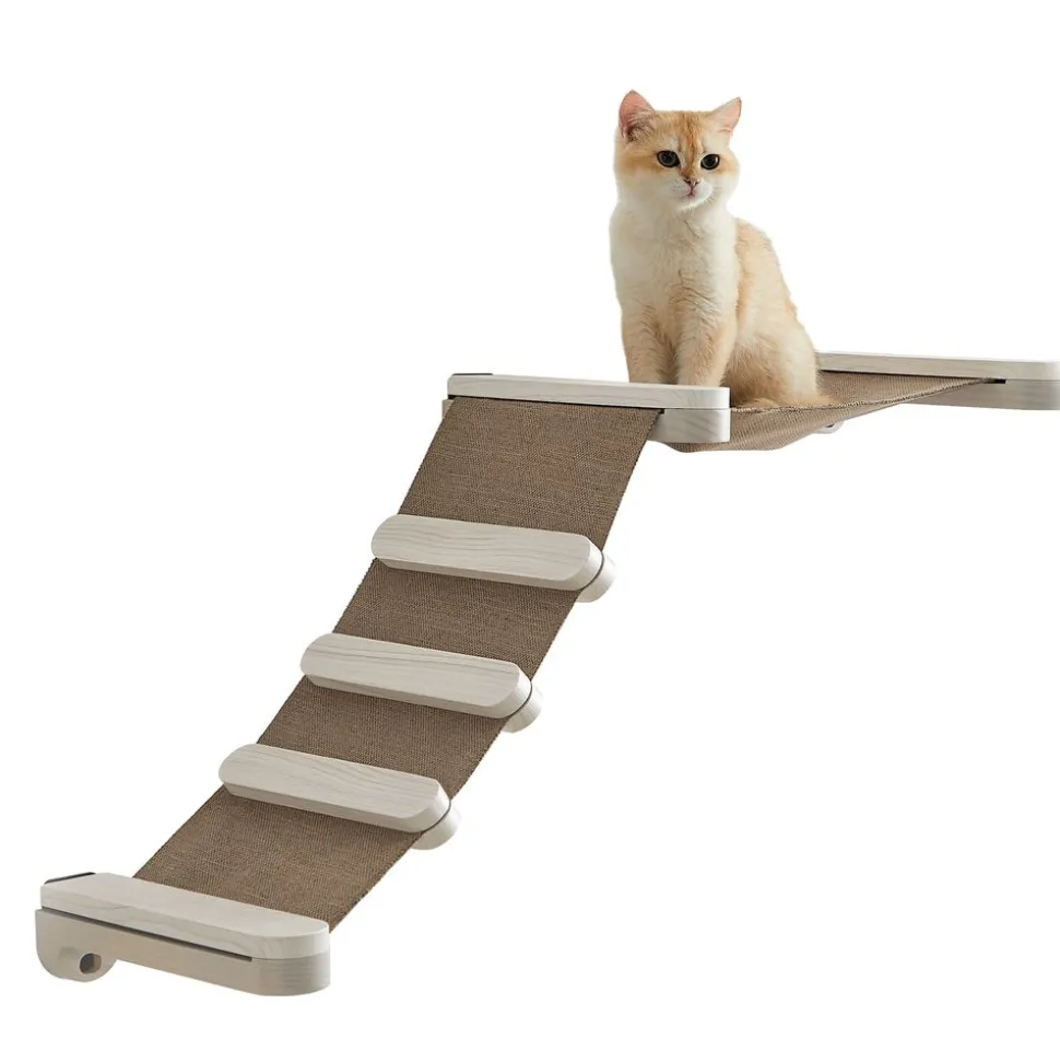 Clickat<SONGMICS Clickat Kollektion - Nr. 002 Katzenkletterhängematte zur Wandmontage Haferflockenbraun-Kaffeebraun