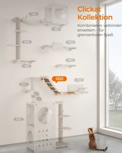 Clickat<SONGMICS Clickat Kollektion - Nr. 002 Katzenkletterhängematte zur Wandmontage Haferflockenbraun-Kaffeebraun