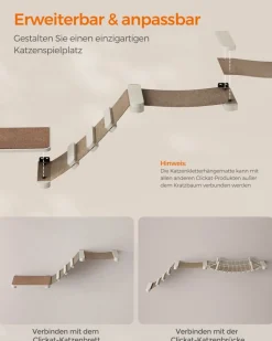 Clickat<SONGMICS Clickat Kollektion - Nr. 002 Katzenkletterhängematte zur Wandmontage Haferflockenbraun-Kaffeebraun