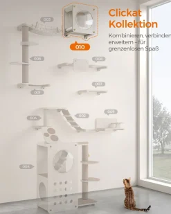 Clickat<SONGMICS Clickat Kollektion - Nr. 010 Katzenhöhle zur Wandmontage Haferflockenbraun