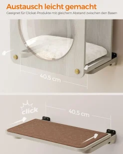 Clickat<SONGMICS Clickat Kollektion - Nr. 010 Katzenhöhle zur Wandmontage Haferflockenbraun