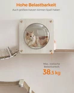 Clickat<SONGMICS Clickat Kollektion - Nr. 010 Katzenhöhle zur Wandmontage Haferflockenbraun