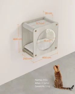 Clickat<SONGMICS Clickat Kollektion - Nr. 010 Katzenhöhle zur Wandmontage Haferflockenbraun