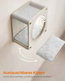 Clickat<SONGMICS Clickat Kollektion - Nr. 010 Katzenhöhle zur Wandmontage Haferflockenbraun