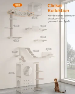 Clickat<SONGMICS Clickat Kollektion - Nr. 003 Katzenbrücke zur Wandmontage Haferflockenbraun-Kaffeebraun