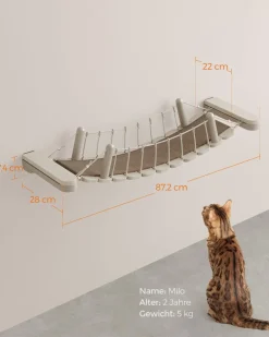 Clickat<SONGMICS Clickat Kollektion - Nr. 003 Katzenbrücke zur Wandmontage Haferflockenbraun-Kaffeebraun