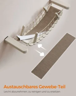 Clickat<SONGMICS Clickat Kollektion - Nr. 003 Katzenbrücke zur Wandmontage Haferflockenbraun-Kaffeebraun