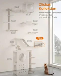 Clickat<SONGMICS Clickat Kollektion - Nr. 009 Katzenfutterstation zur Wandmontage Haferflockenbraun-Kaffeebraun