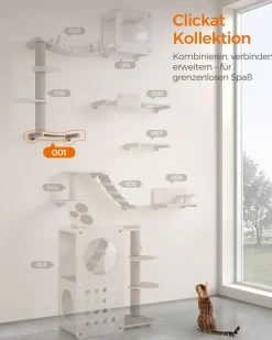 Clickat<SONGMICS Clickat Kollektion - Nr. 001 Katzenhängematte zur Wandmontage Haferflockenbraun-Kaffeebraun