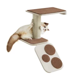 Clickat<SONGMICS Clickat Kollektion - Nr. 004 Katzentreppe zur Wandmontage Haferflockenbraun-Kaffeebraun