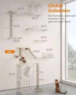 Clickat<SONGMICS Clickat Kollektion - Nr. 004 Katzentreppe zur Wandmontage Haferflockenbraun-Kaffeebraun