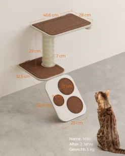 Clickat<SONGMICS Clickat Kollektion - Nr. 004 Katzentreppe zur Wandmontage Haferflockenbraun-Kaffeebraun