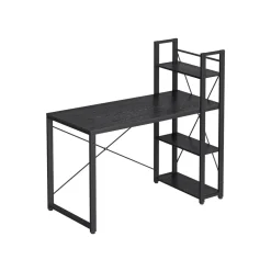 Computertische<SONGMICS Computertisch mit Regalböden einfacher Aufbau ebenholzschwarz