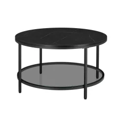 Couchtische<SONGMICS Couchtisch mit 2 Ablagen für Wohnzimmer