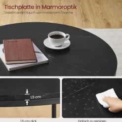 Couchtische<SONGMICS Couchtisch mit 2 Ablagen für Wohnzimmer