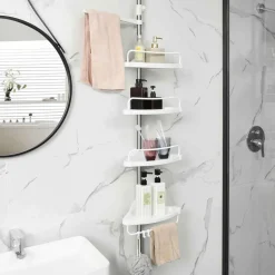 Badezimmer|Regale<SONGMICS Duschregal 95-300 cm Weiβ