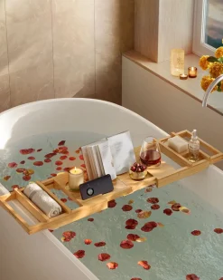 Badezimmerregale<SONGMICS Duschregal höhenverstellbar mit 4 Ebenen tintenschwarz