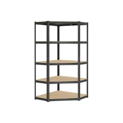 Küchenregale|Werkzeugregale<SONGMICS Eckregal bis 875 kg belastbar tintenschwarz-naturbeige