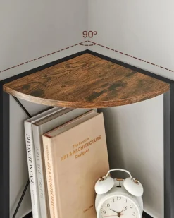 Aufbewahrungsregale<SONGMICS Eckregal mit 5 Ebenen einfache Montage vintagebraun-schwarz