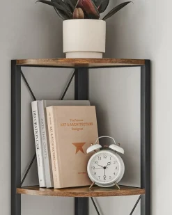 Aufbewahrungsregale<SONGMICS Eckregal mit 5 Ebenen einfache Montage vintagebraun-schwarz