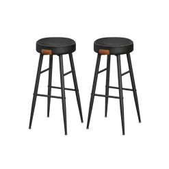 Barhocker|Esszimmerstühle<SONGMICS EKHO Kollektion - Barhocker 2er Set basisschwarz