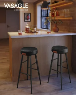 Barhocker|Esszimmerstühle<SONGMICS EKHO Kollektion - Barhocker 2er Set basisschwarz