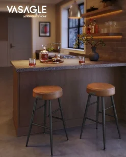 Barhocker|Esszimmerstühle<SONGMICS EKHO Kollektion - Barhocker 2er Set basisschwarz