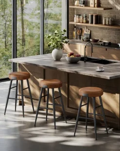 Barhocker|Esszimmerstühle<SONGMICS EKHO Kollektion - Barhocker 2er Set basisschwarz