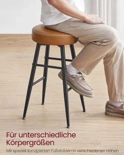 Barhocker|Esszimmerstühle<SONGMICS EKHO Kollektion - Barhocker 2er Set basisschwarz