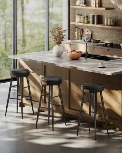 Barhocker|Esszimmerstühle<SONGMICS EKHO Kollektion - Barhocker 2er Set basisschwarz