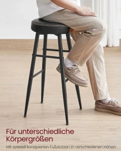 Barhocker|Esszimmerstühle<SONGMICS EKHO Kollektion - Barhocker 2er Set basisschwarz