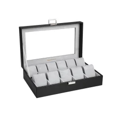 Uhrenboxen<SONGMICS Elegante Uhrenbox für 11 Uhren Schwarz