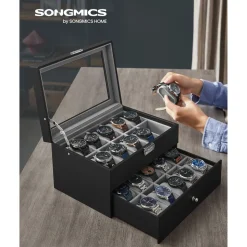 Uhrenboxen<SONGMICS Elegante Uhrenbox für 20 Uhren