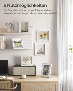 Bilderrahmen<SONGMICS 16er Set drehbare Bilderrahmen für Fotos in 12,7 x 17,8 cm (5 x 7 Zoll)