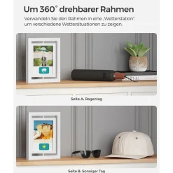 Bilderrahmen<SONGMICS 2er Set drehbare Bilderrahmen für Fotos in 12,7 x 17,8 cm (5 x 7 Zoll)