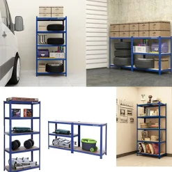 Werkzeugregale<SONGMICS 2er Set Kellerregal 160 cm hoch Blau