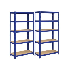 Werkzeugregale<SONGMICS 2er Set Lagerregal 180 cm hoch blau