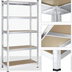 Werkzeugregale<SONGMICS 2er Set Lagerregal 180 cm hoch blau