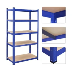 Werkzeugregale<SONGMICS 2er Set Lagerregal 180 cm hoch blau