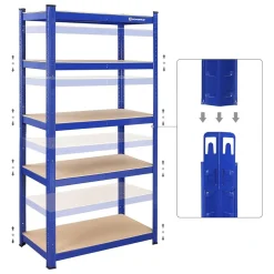 Werkzeugregale<SONGMICS 2er Set Lagerregal 180 cm hoch blau