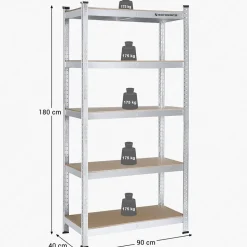 Werkzeugregale<SONGMICS 2er Set Lagerregal 180 cm hoch blau