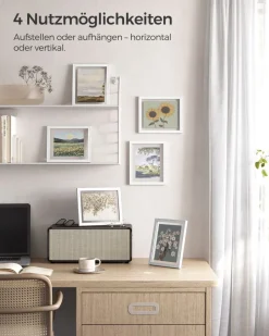 Bilderrahmen<SONGMICS 12er Set schwebende Bilderrahmen Weiß