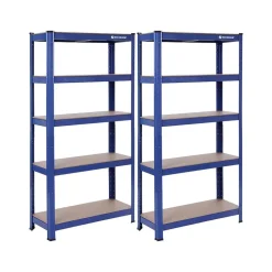 Werkzeugregale<SONGMICS 2er Set Schwerlast-Regal 150 cm hoch blau