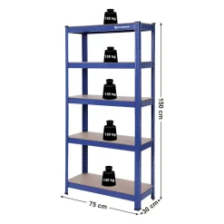 Werkzeugregale<SONGMICS 2er Set Schwerlast-Regal 150 cm hoch blau